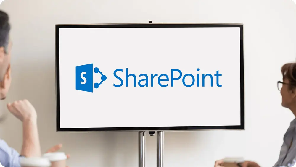 IWB screen showing SharePoint logo